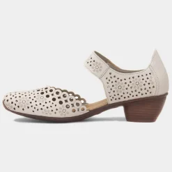 Antistress Womens Beige Leather Court Shoe*Rieker Clearance