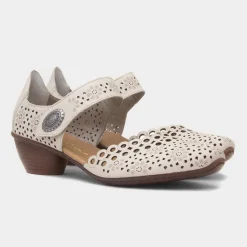 Antistress Womens Beige Leather Court Shoe*Rieker Clearance