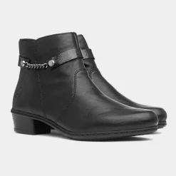 Womens Black Zip Ankle Boot*Rieker Hot
