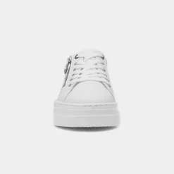 Womens White Leather Leopard Print Shoe*Rieker Outlet