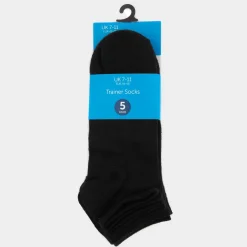 Settle 5 Pack Black Trainer Socks Sizes 7-11*shoezone Best
