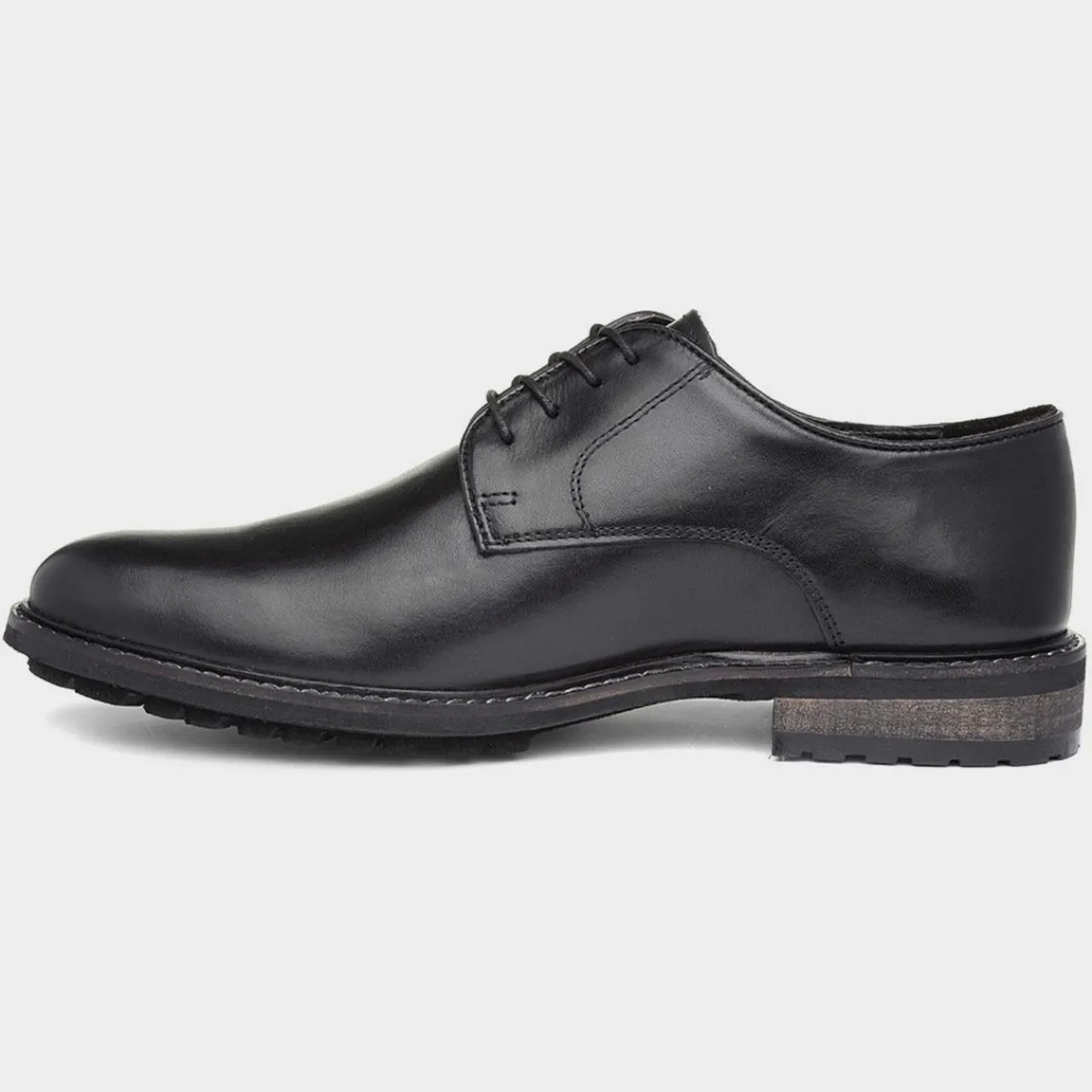 Albert Mens Black Leather Lace Shoe*Silver Street Outlet