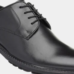 Albert Mens Black Leather Lace Shoe*Silver Street Outlet
