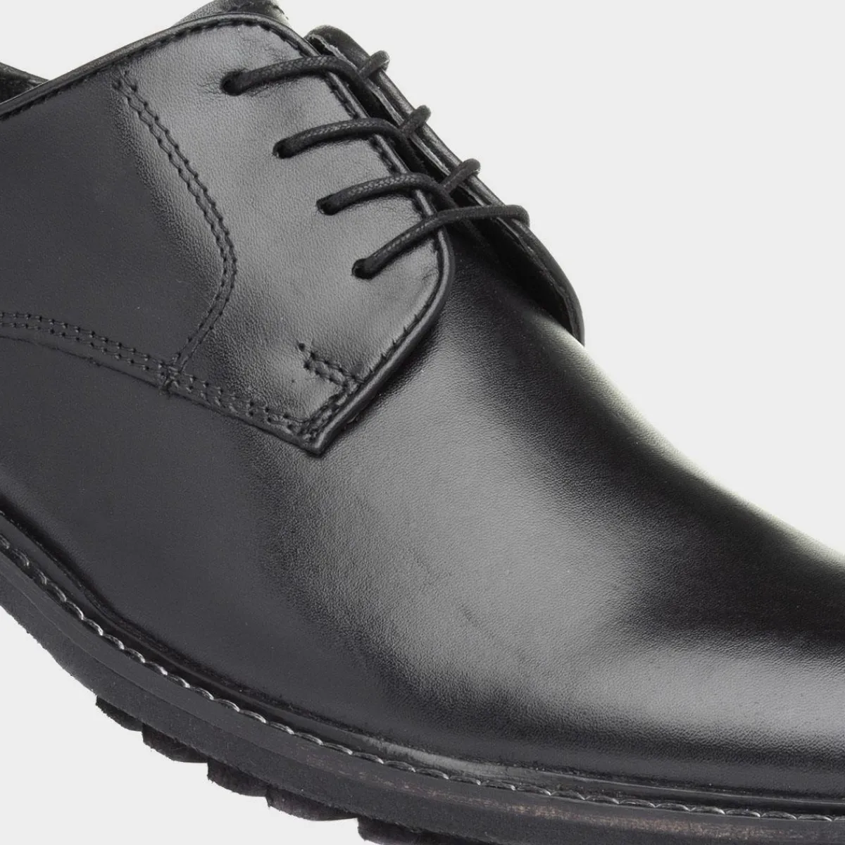 Albert Mens Black Leather Lace Shoe*Silver Street Outlet