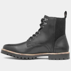 Manchester Mens Black Lace Up Boot*Silver Street Outlet