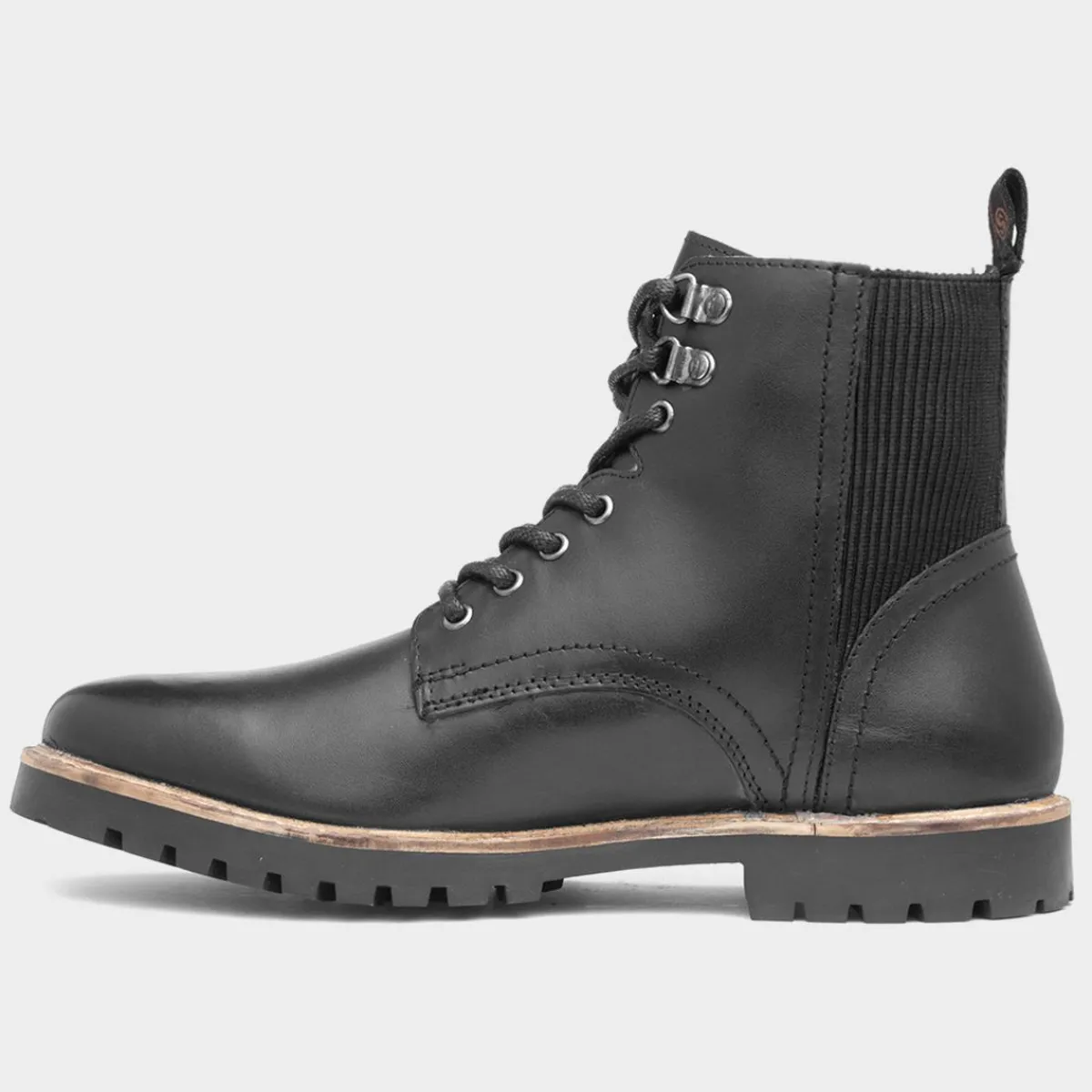 Manchester Mens Black Lace Up Boot*Silver Street Outlet