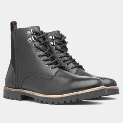 Manchester Mens Black Lace Up Boot*Silver Street Outlet