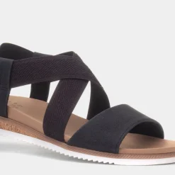Bobs Desert Kiss Low Womens Black Sandal*Skechers Fashion