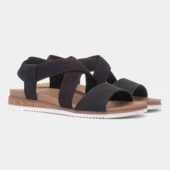 Bobs Desert Kiss Low Womens Black Sandal*Skechers Fashion
