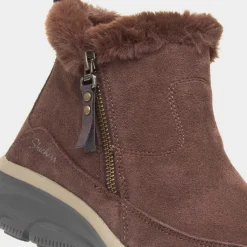Easy Going Cool Zip Womens Brown Boot*Skechers Discount