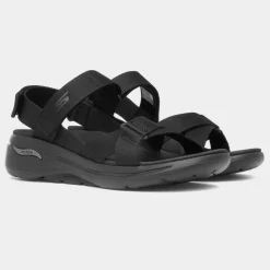 Go Walk Arch Fit Womens Black Sandals*Skechers Best