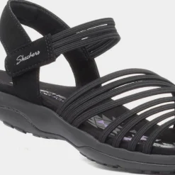 Reggae Slim Womens Black Strappy Sandal*Skechers Discount