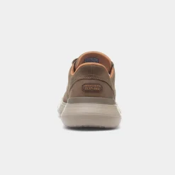 Slip Ins Garza Mens Brown Leather Shoe*Skechers Clearance