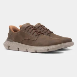 Slip Ins Garza Mens Brown Leather Shoe*Skechers Clearance