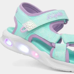 Sola Glow Kids Blue Light Up Sandal*Skechers Sale