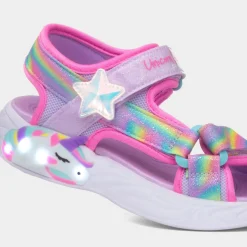 Unicorn Girls Purple Light Up Sandal*Skechers Discount