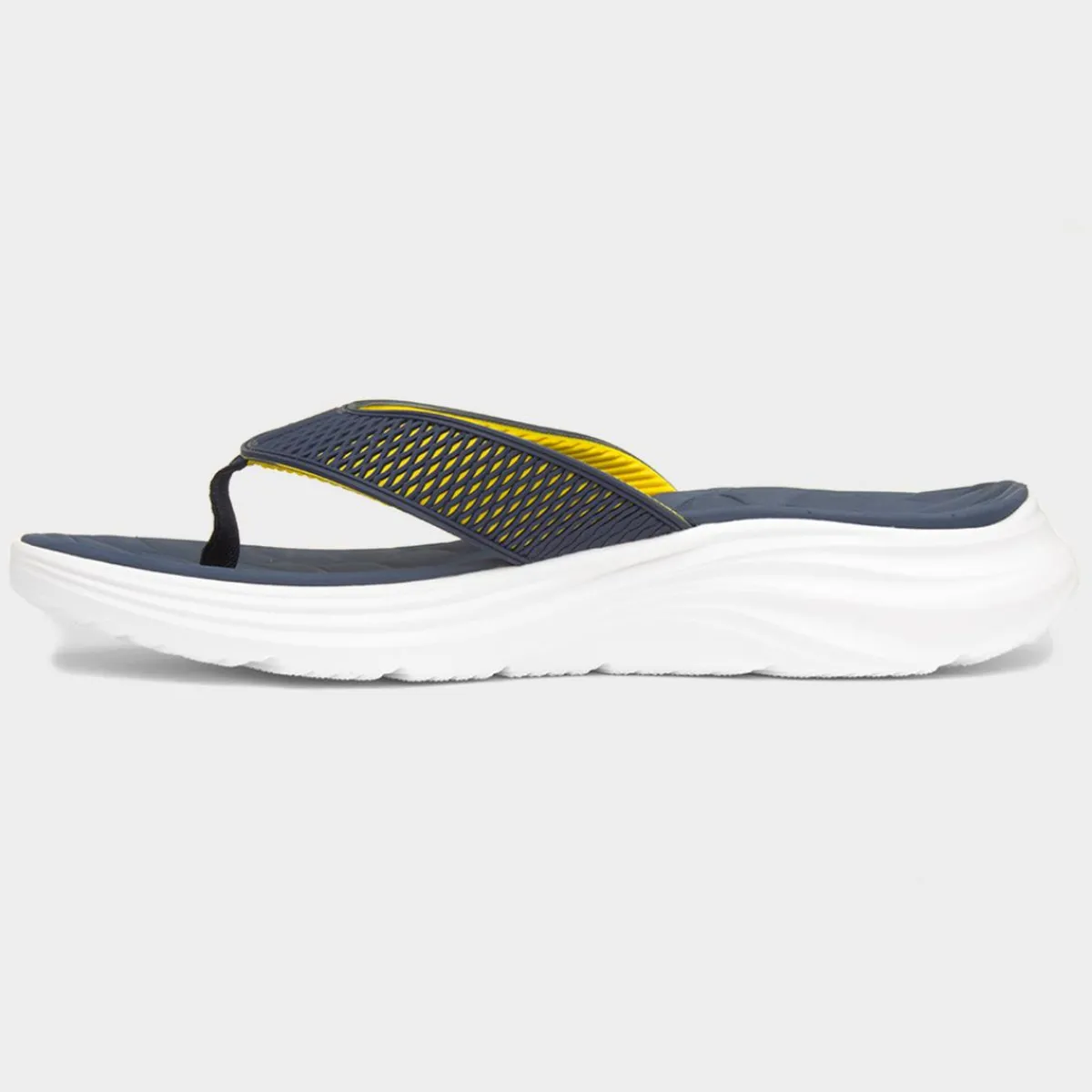Vapor Foam Mens Navy & Yellow Flip Flop*Skechers Fashion