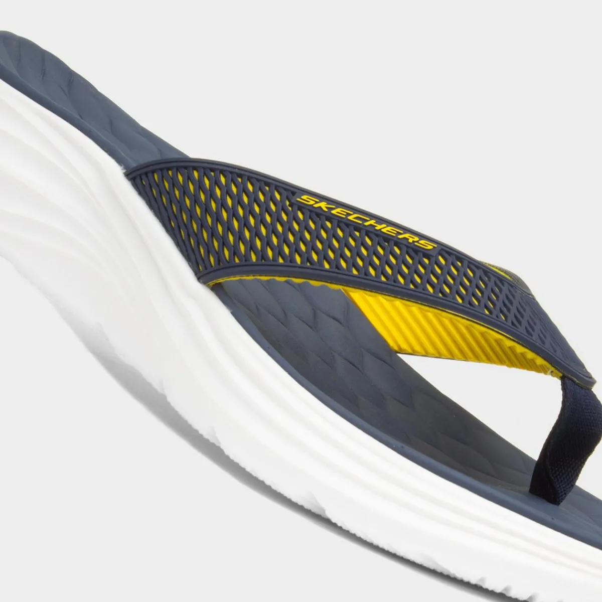 Vapor Foam Mens Navy & Yellow Flip Flop*Skechers Fashion