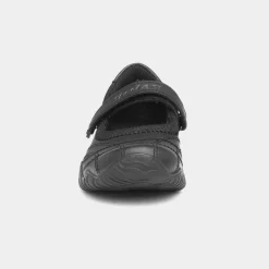 Velocity Pouty Girls Black Leather Shoe*Skechers Discount