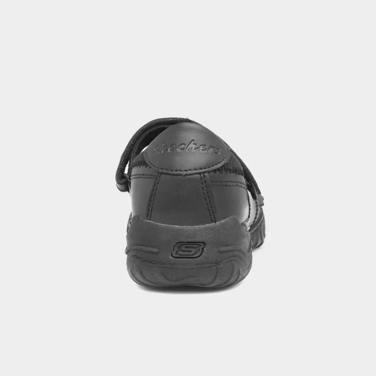 Velocity Pouty Girls Black Leather Shoe*Skechers Discount