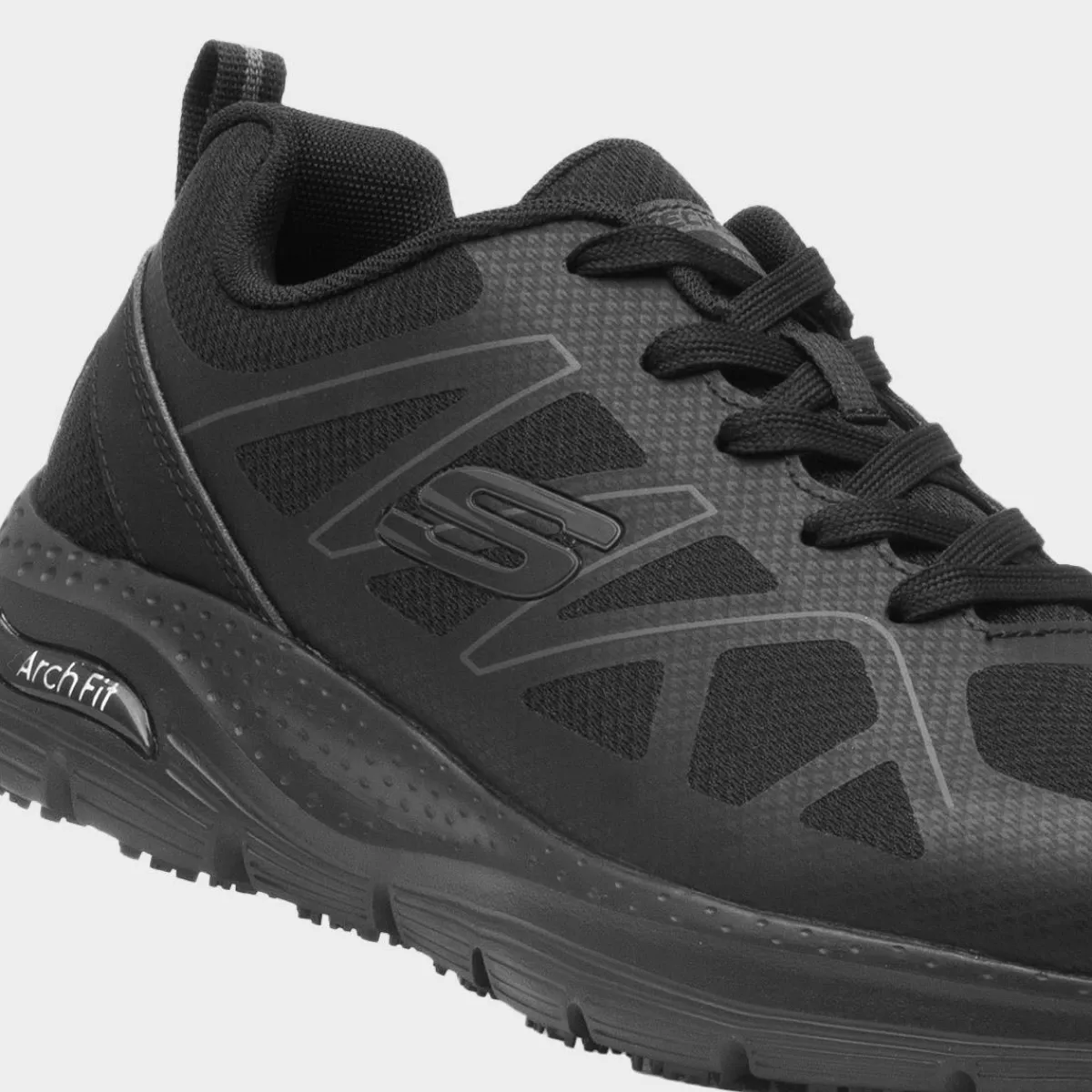 Arch Fit Mens Black Shoe*Skechers Workwear Discount