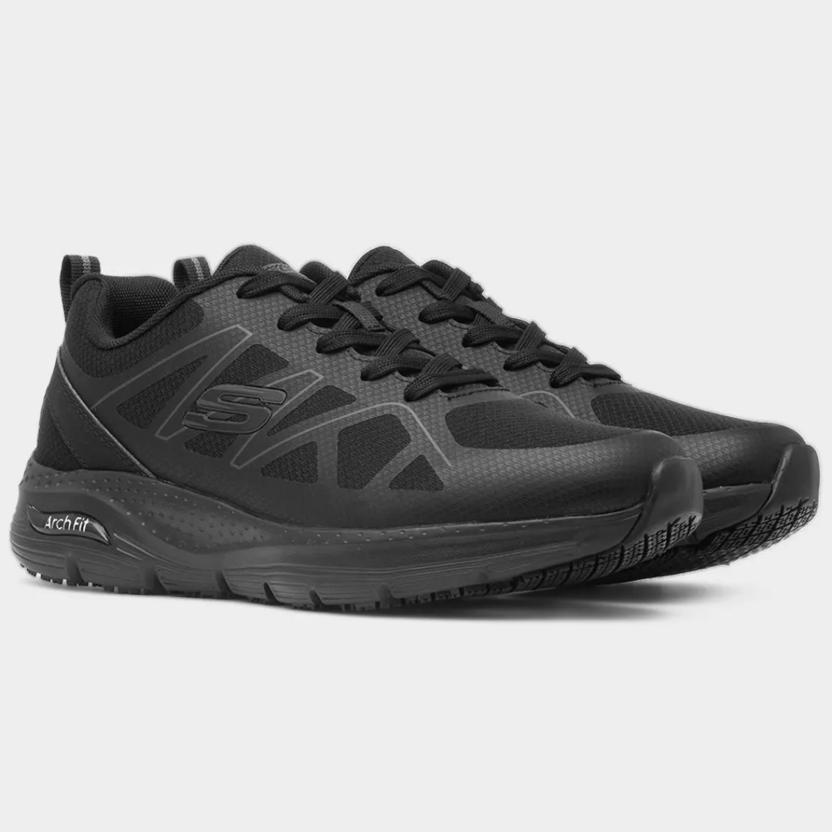 Arch Fit Mens Black Shoe*Skechers Workwear Discount
