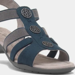 Sark Womens Navy Sandal*Soft Line New