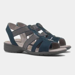 Sark Womens Navy Sandal*Soft Line New