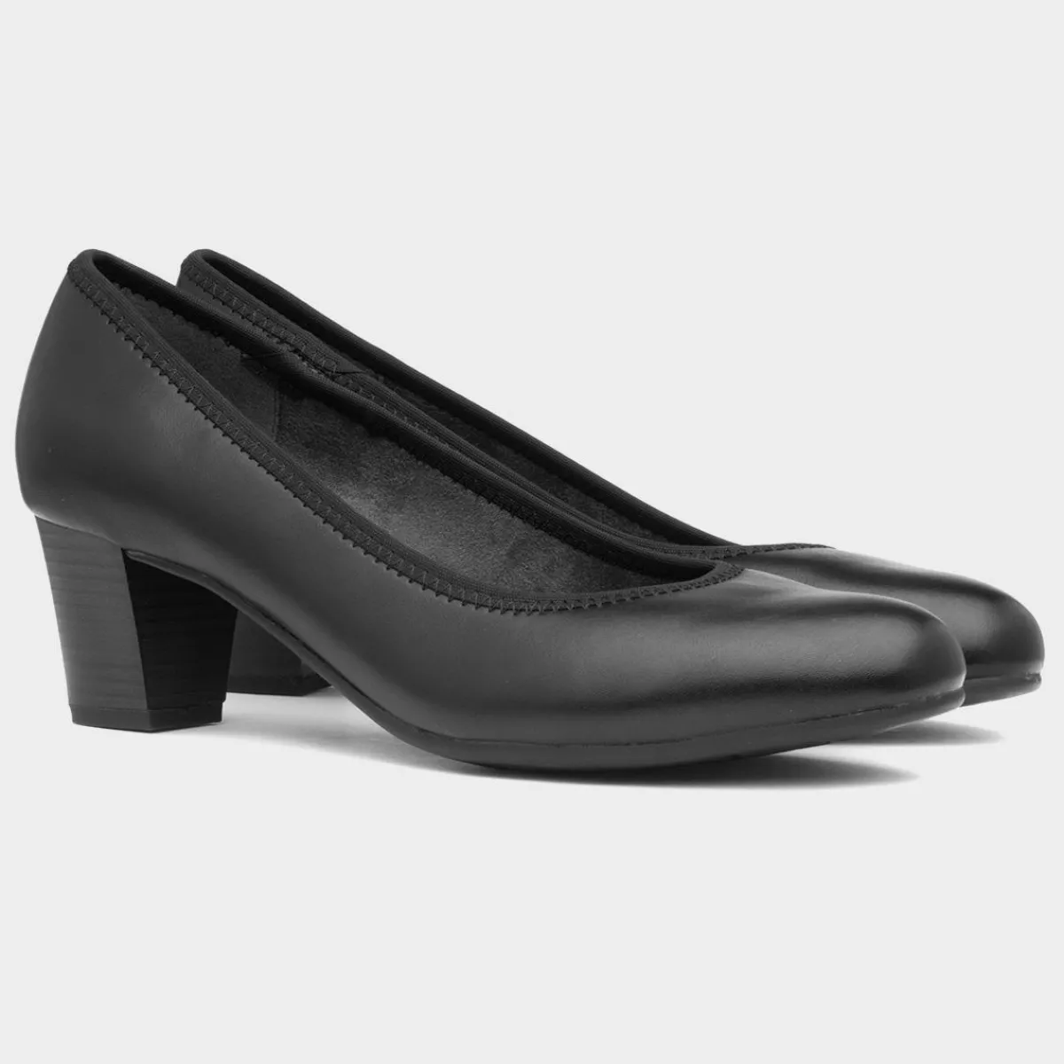 Womens Black Court Shoe*Soft Line Fashion
