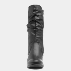 Womens Black Heeled Calf Boot*Soft Line New