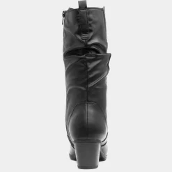 Womens Black Heeled Calf Boot*Soft Line New