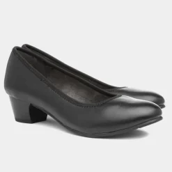 Womens Block Heel Court Shoe*Soft Line Outlet