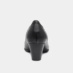 Womens Heeled Black Court Shoe*Soft Line Best
