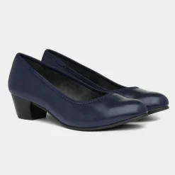 Womens Navy Court Shoe*Soft Line New