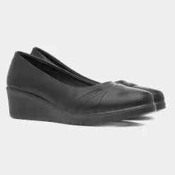 Dallas Womens Black Wedge Casual Shoe*Softlites Discount