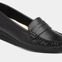 Delia Womens Black Moccasin Loafer Shoe*Softlites New