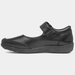 Demi Womens Black Easy Fasten Shoe*Softlites Fashion
