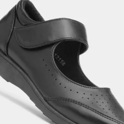 Demi Womens Black Easy Fasten Shoe*Softlites Fashion