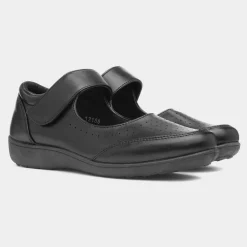 Demi Womens Black Easy Fasten Shoe*Softlites Fashion