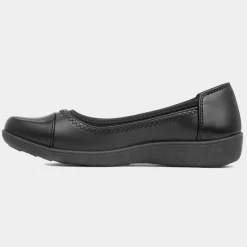 Devin Womens Black Flat Shoe*Softlites Discount