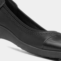 Devin Womens Black Flat Shoe*Softlites Discount