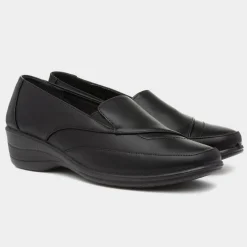 Dora Womens Black Slip On Casual Shoe*Softlites Fashion