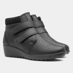 Janet Womens Black Easy Fasten Boot*Softlites New