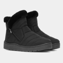 Jas Womens Black Faux Fur Boot*Softlites New