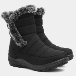 Joy Womens Black Faux Fur Boot*Softlites Clearance