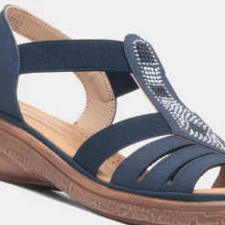 Selina Womens Navy Sandal*Softlites Online