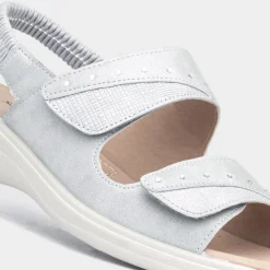Selma Womens Grey Easy Fasten Sandal*Softlites Best