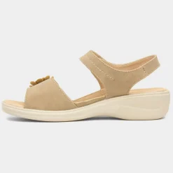 Shelby Womens Taupe Easy Fasten Sandal*Softlites New