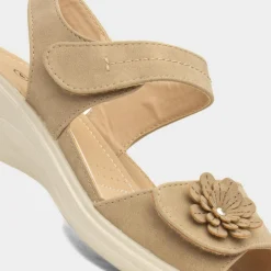 Shelby Womens Taupe Easy Fasten Sandal*Softlites New
