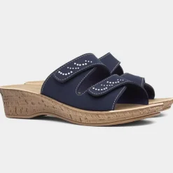 Shelia Womens Navy Mule Sandal*Softlites Sale